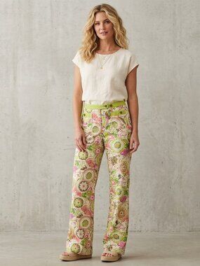 Sigrid Olson Vintage Floral Abstract Pants Excellent Gently Used Size 4P